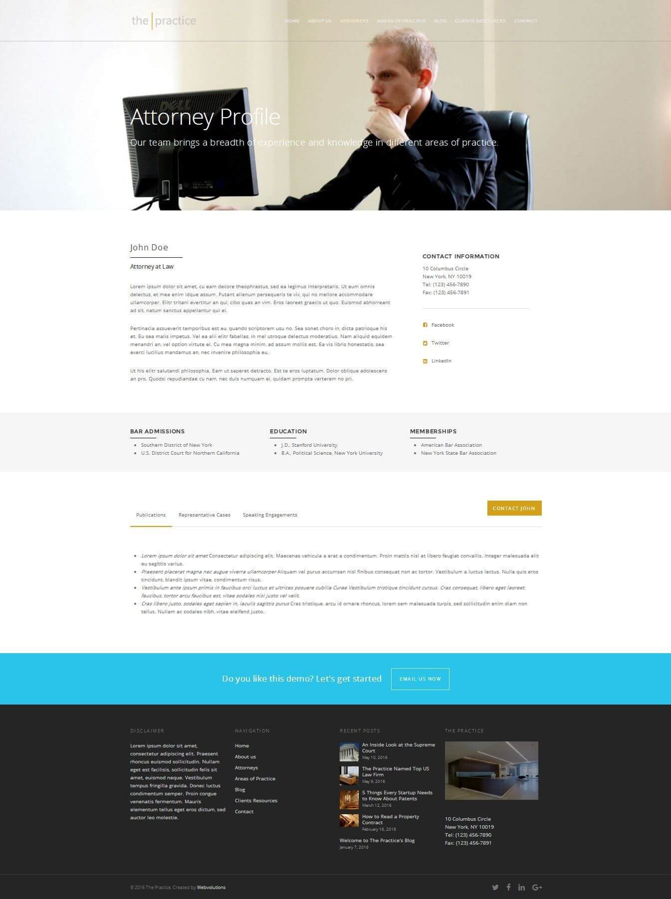 Lawyer Demo Attorney Page
