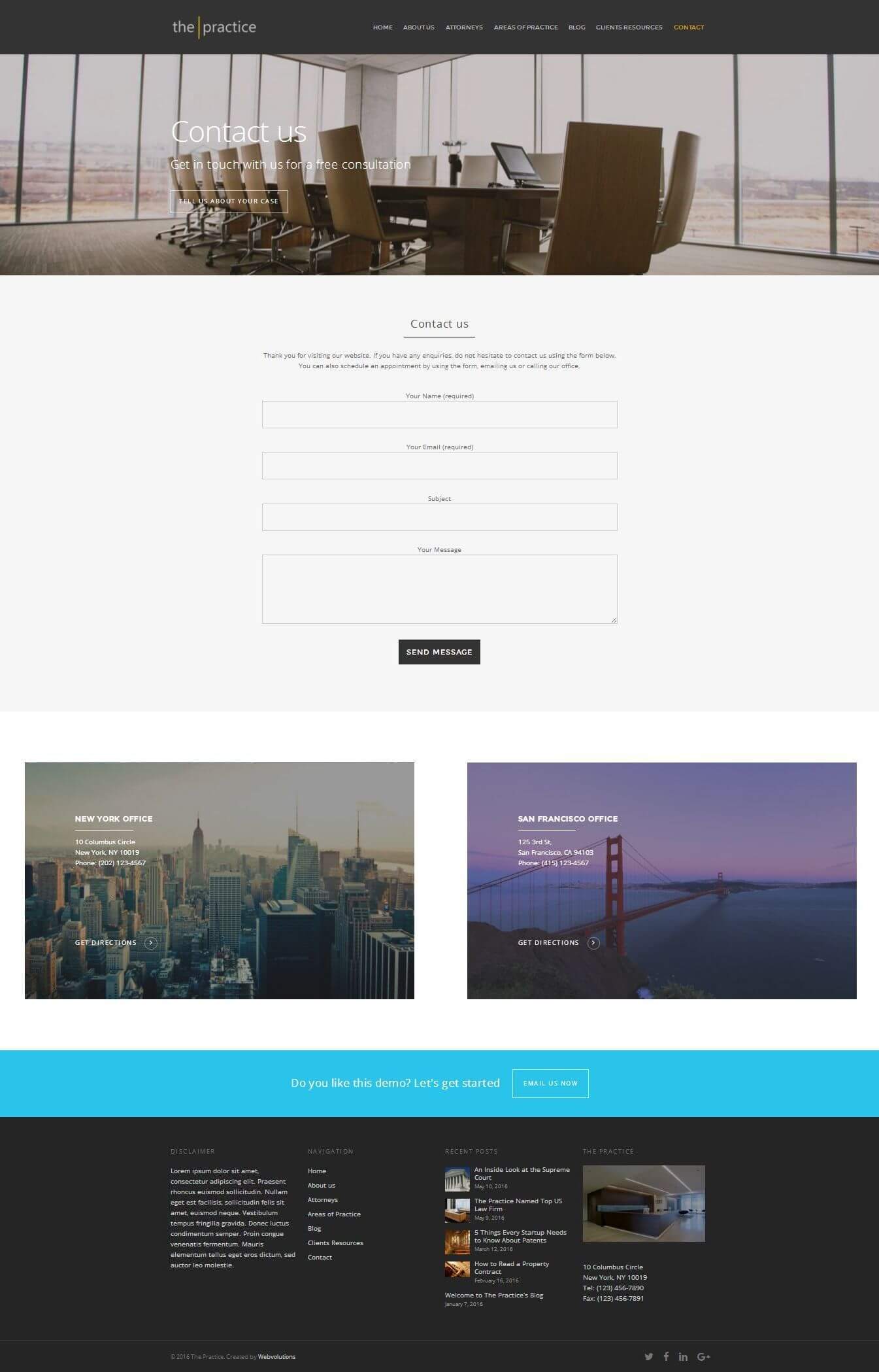 Lawyer Demo Contact Page